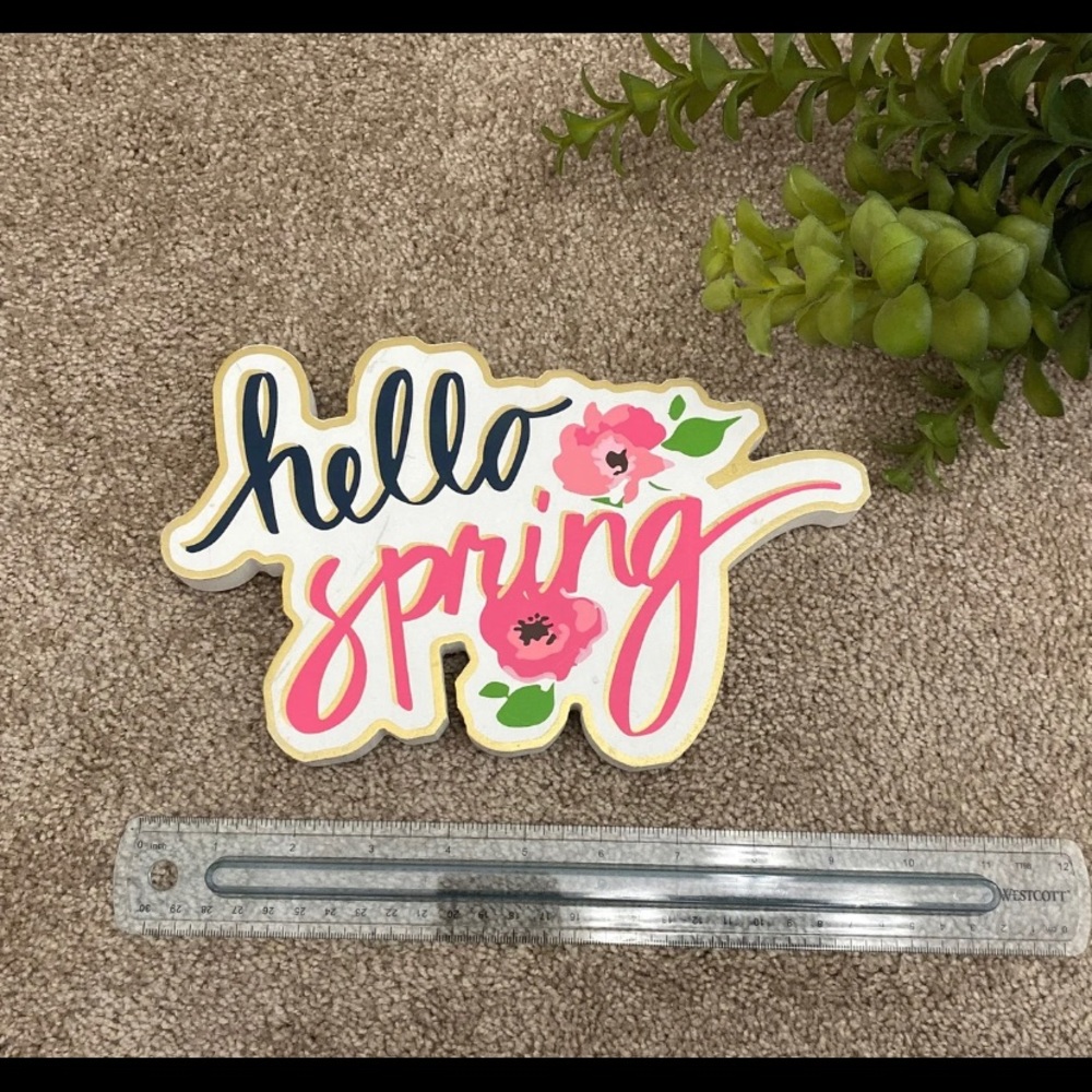 Hello Spring Decorative Pillow & Sign - Picture 4 of 5